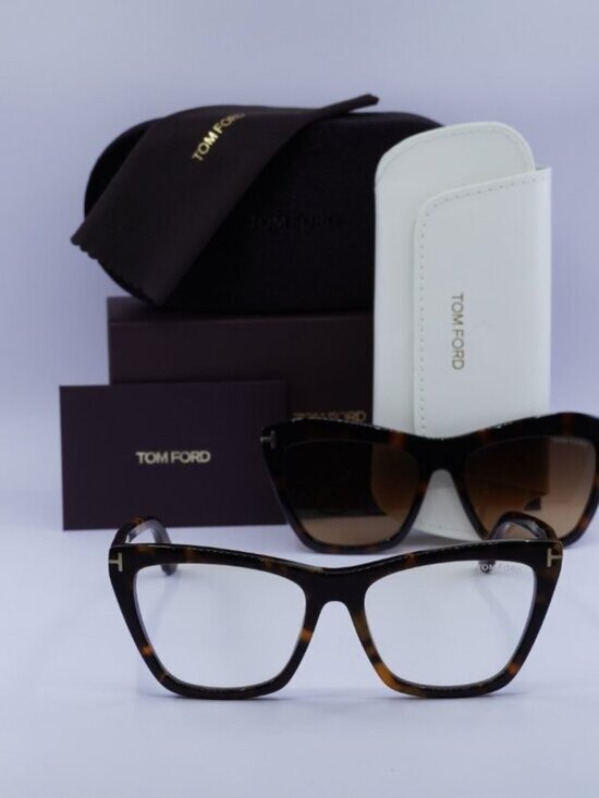 Tom Ford FT5971-B 052 Cat Eye Eyeglasses - Dark Havana 54mm main image 7